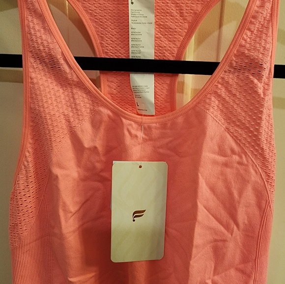 NWT Fabletics workout tank size large neon pink - Picture 2 of 4